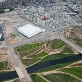 Top view of newly developed city infrastructure