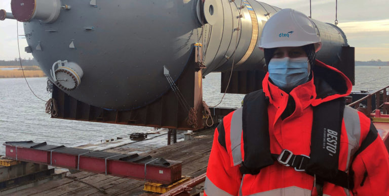 port captain in health gear